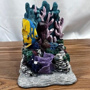 Aquarium Ornament Coral Reef Fish Hideaway Blue Yellow Angelfish